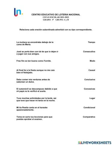 Oración subordinada adverbial