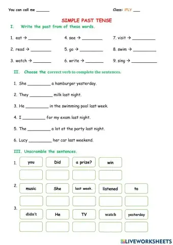 Ff3 - unit 12 - simple past tense