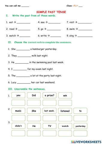 Ff3 - unit 12 - simple past tense