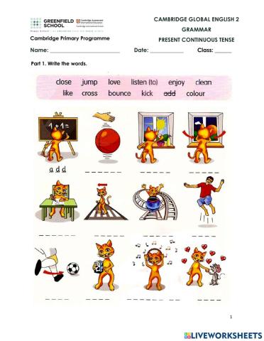 CGE2-Grammar: Present continuous tense