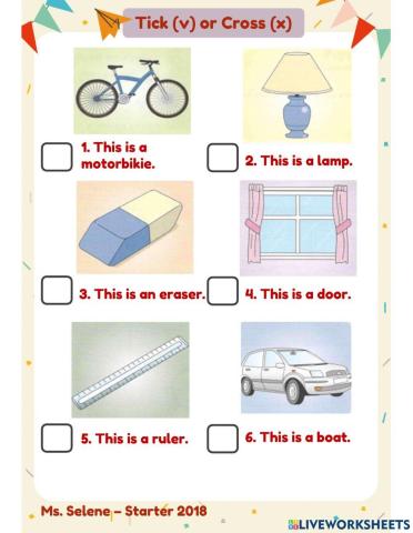 Starters 2018 - Test 1.3 - Reading & Writing - Part 1