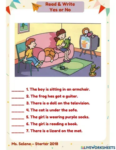 Starters 2018 - Test 1.3 - Reading & Writing - Part 2