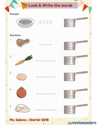 Starters 2018 - Test 1.3 - Reading & Writing - Part 3