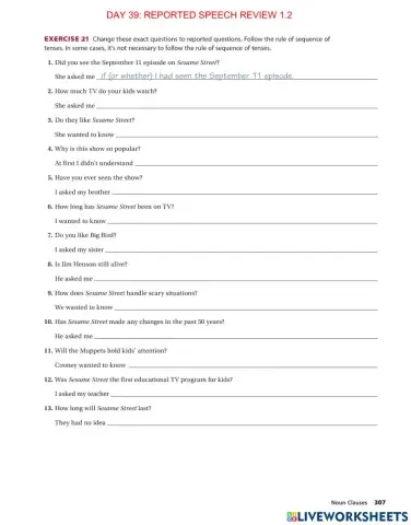 Day 39. Reported Speech 2