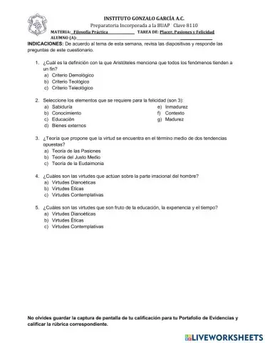 Placer, pasiones y felicidad