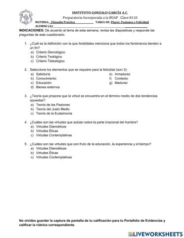 Placer, pasiones y felicidad