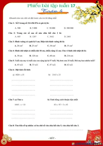 On toan cuoi tuan 17