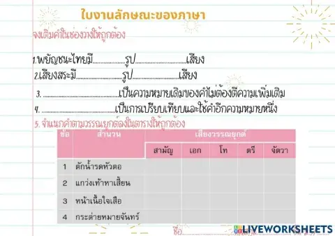 ลักษณะของภาษา ครูทราย
