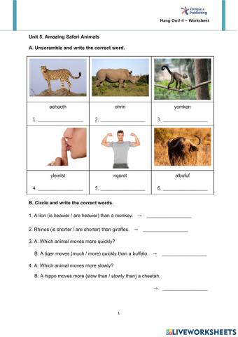 Worksheet Unit 5 Grade 4
