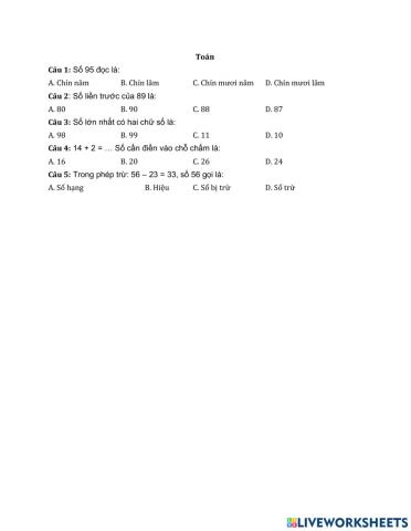 Các số trong phạm vi 1000