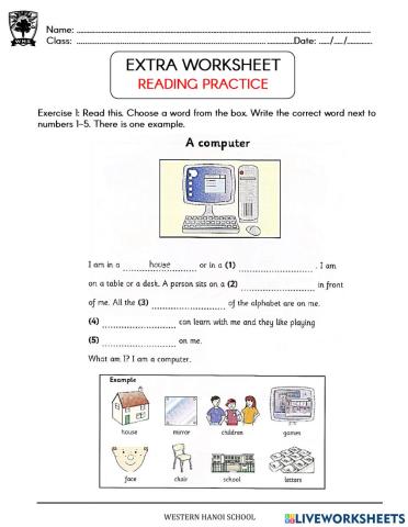 Extra Worksheet 1