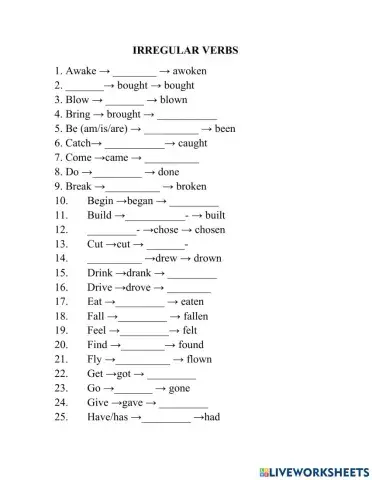 Fyers-Irregular verbs