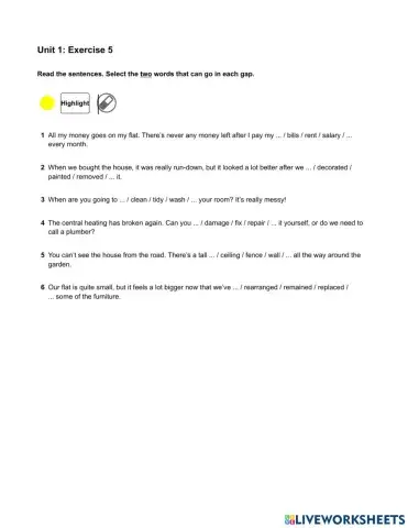 Mindset 2 - Grammar & Vocabulary - Unit 1 Ex5