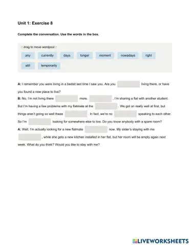 Mindset 2 - Grammar & Vocabulary - Unit 1 Ex8