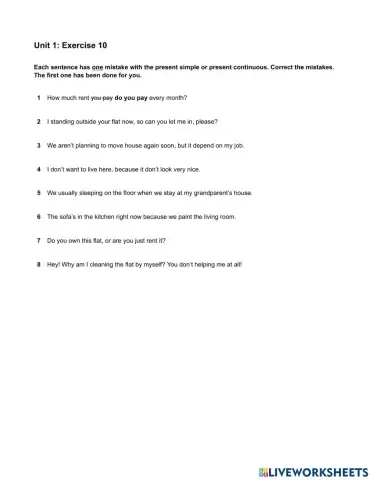 Mindset 2 - Grammar & Vocabulary - Unit 1 Ex10