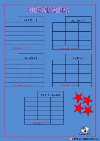 Operaciones variadas