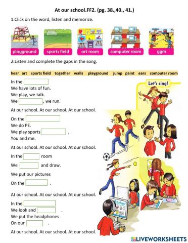 At our school.FF2. (pg. 38.,40., 41.)