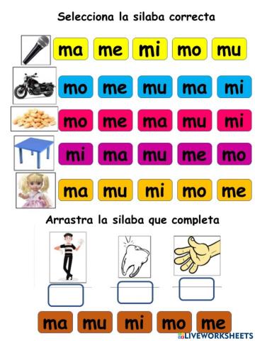 Las silabas con m