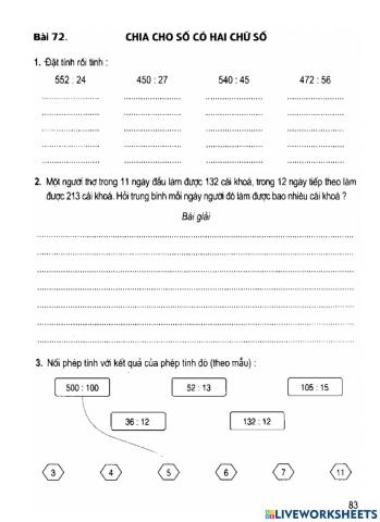 Vở BTToán in bài 72-Chia cho số có 2 chữ số