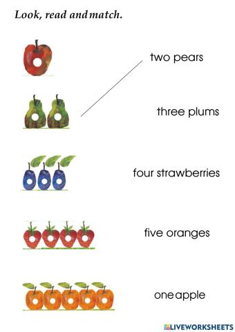The very hungry caterpillar count and match