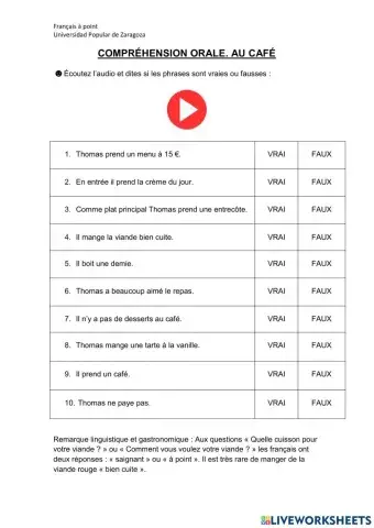 Compréhension orale