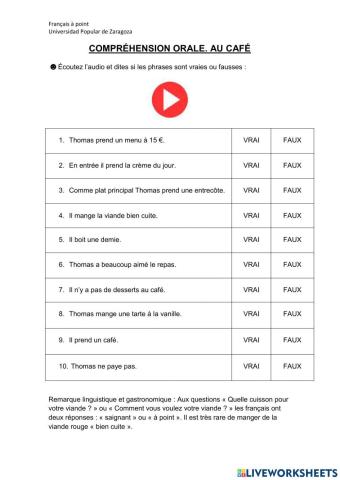 Compréhension orale