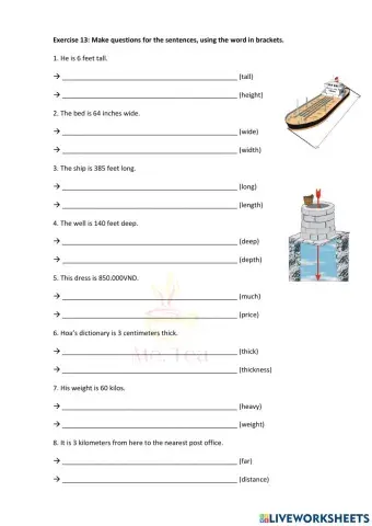 Câu hỏi về kích thước