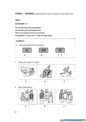 Key English Listening Test 2 Cup 1