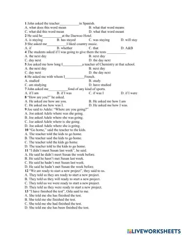 Reported speech basic