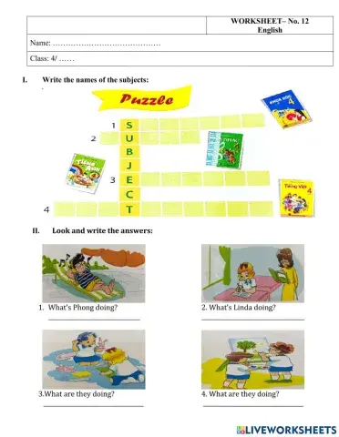 Grade 4 Grammar Test No 12