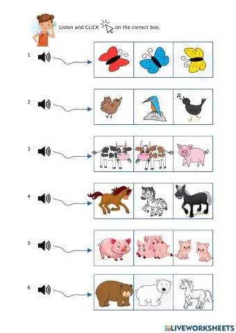 ANIMALS listen and choose