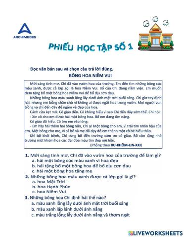 Phiếu học tập TVNC buổi 4