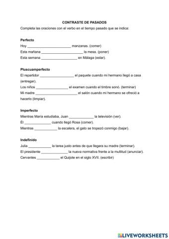 Contraste de pasados