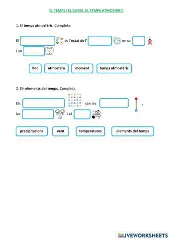 El temps i el clima. El temps atmosfèric 2