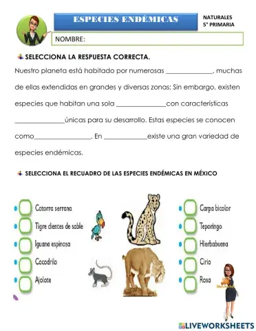 Especies endémicas