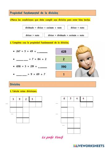 La división por 1 cifra