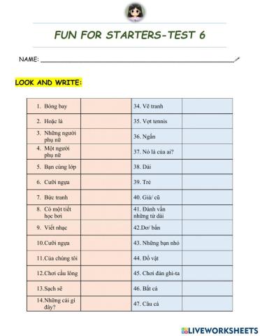 Fun for starters listening test 6