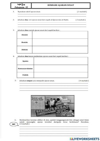 PELAJARAN 12 HINDARI AJARAN SESAT