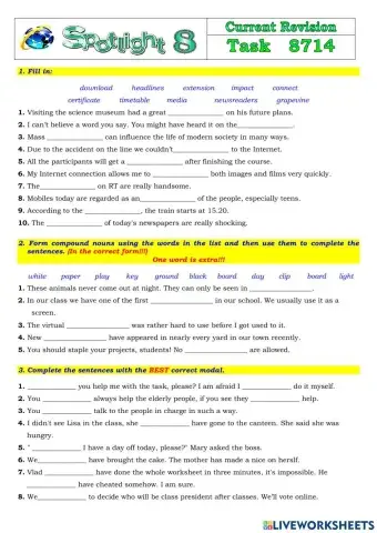 Spotlight 8 Task 8714