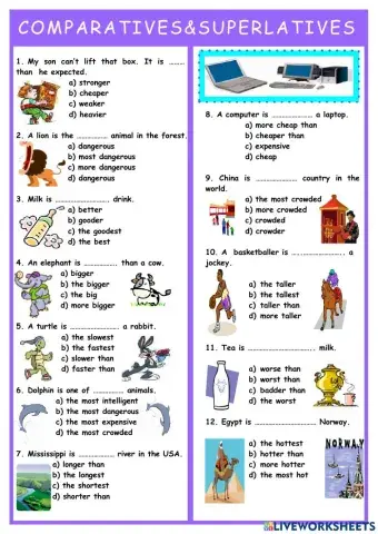 Comparatives and Superlatives practice