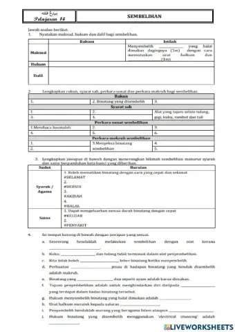 PELAJARAN 14 SEMBELIHAN