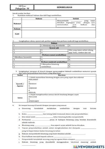 PELAJARAN 14 SEMBELIHAN