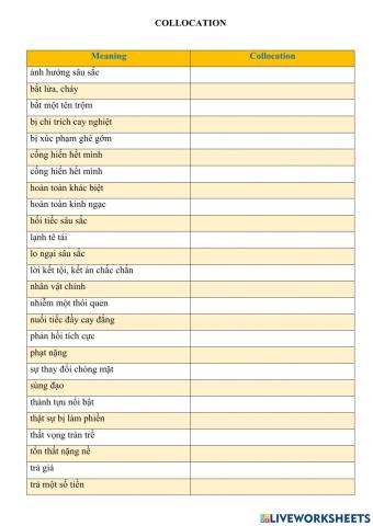 G12 - Collocation adj & n