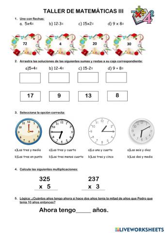 Matemáticas-taller iii
