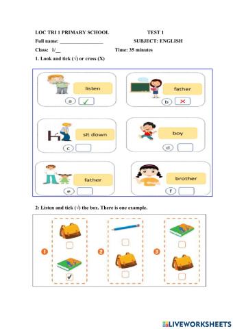 Smart Start Grade 1 test