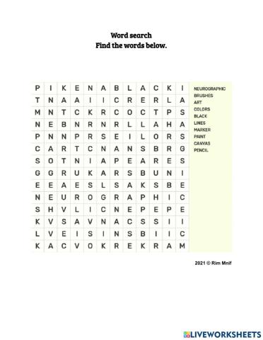 Art word search