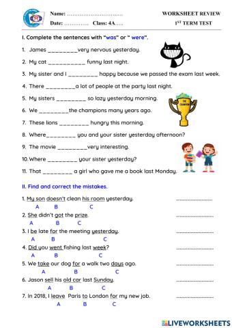 Ws review- 1st term test