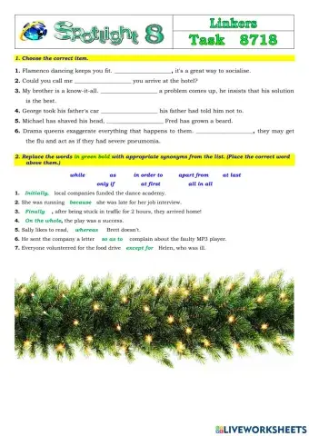 Spotlight 8 Task 8718