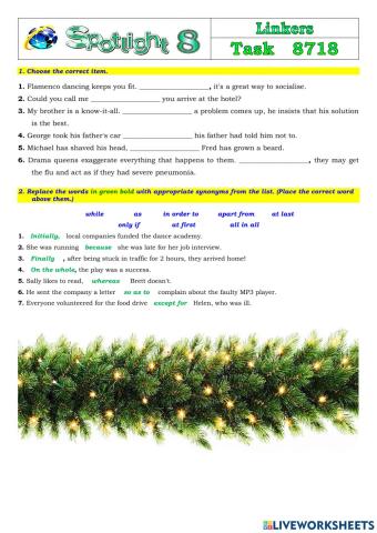 Spotlight 8 Task 8718