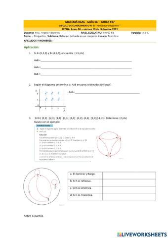 Relación definida en un conjunto